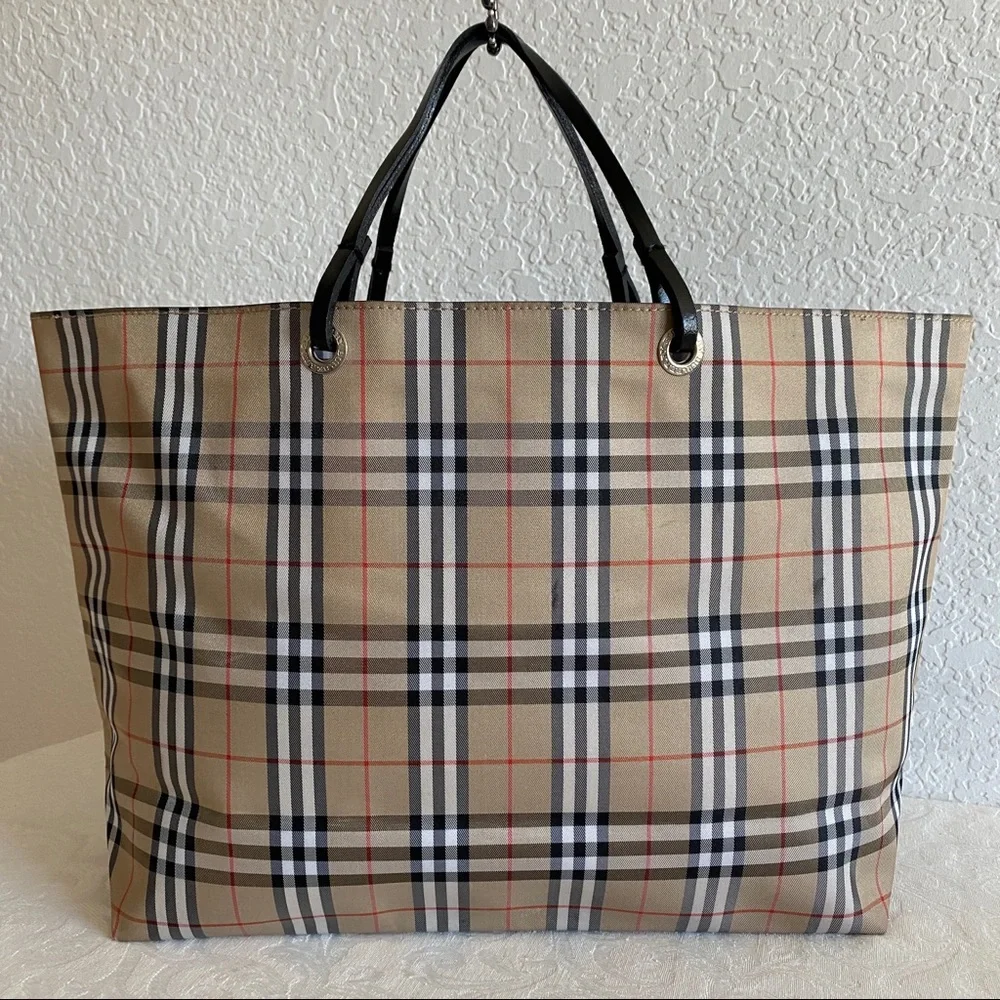 Burberry check nylon tote